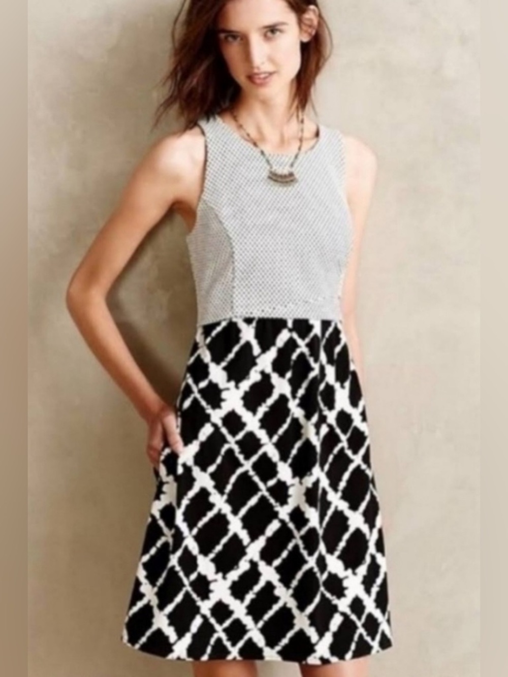 Tabitha Black and White Patterned Dress
